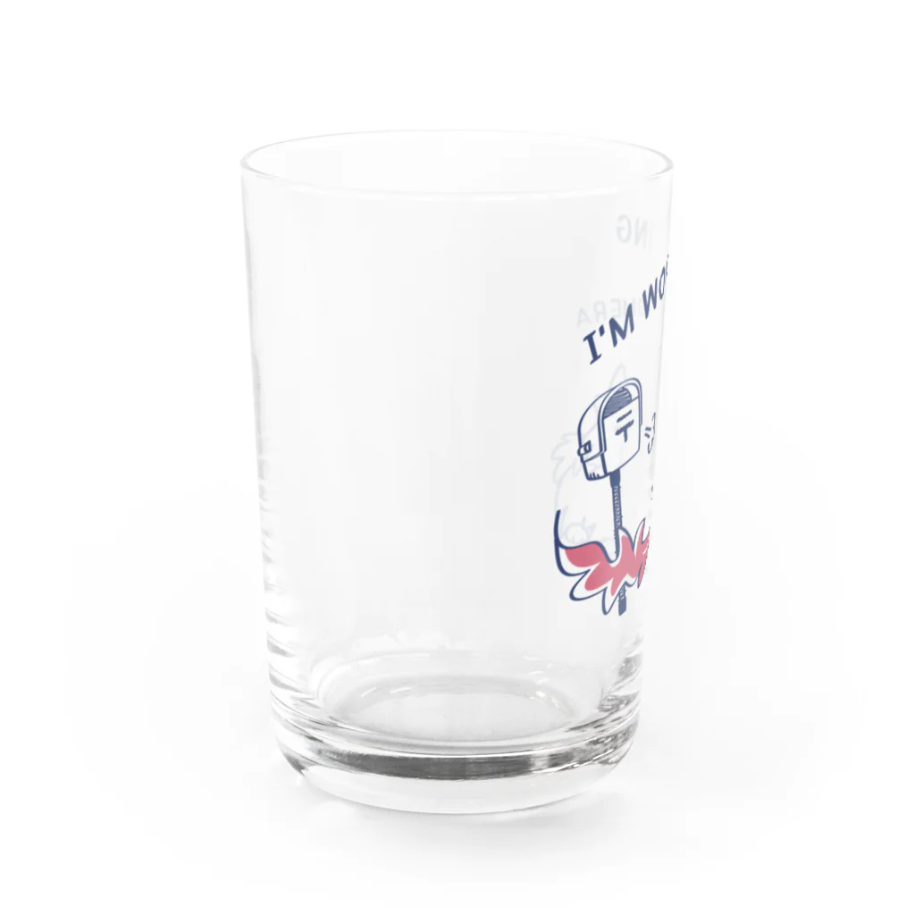 イラスト MONYAAT のポメラニアンお仕事中 Water Glass :left