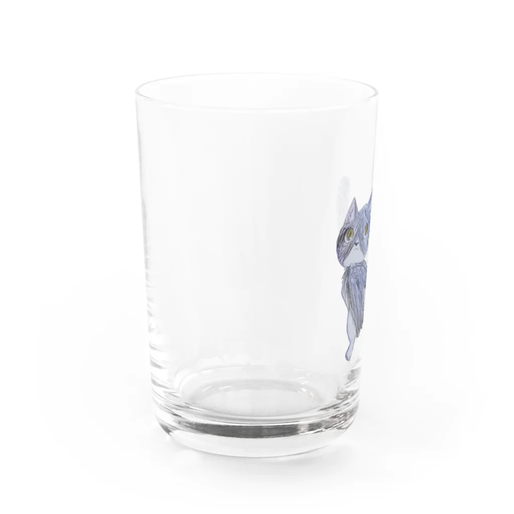 mamemimumoのハチワレにゃんこ Water Glass :left