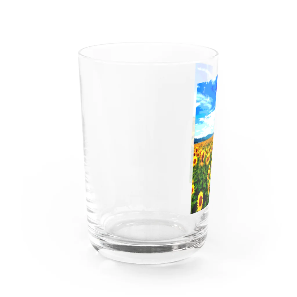 Danke Shoot Coffeeの山元町のヒマワリ畑 Water Glass :left