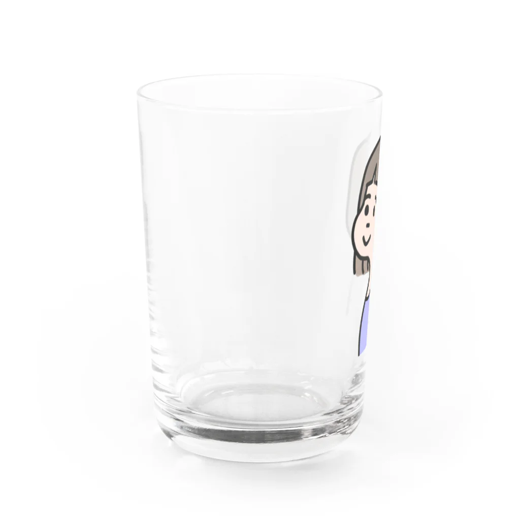 ハハのつぶやきのムスメ_パープル Water Glass :left