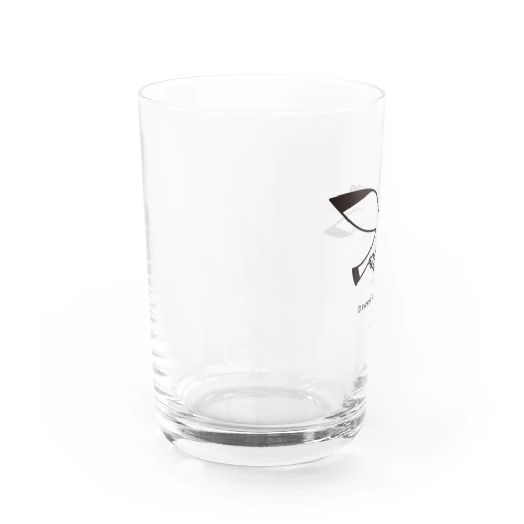 カモメロースタリ東京 Design Goods suzuri店☕️🐤の『カモメロースタリ東京』トレードマーク　グラス Water Glass :left