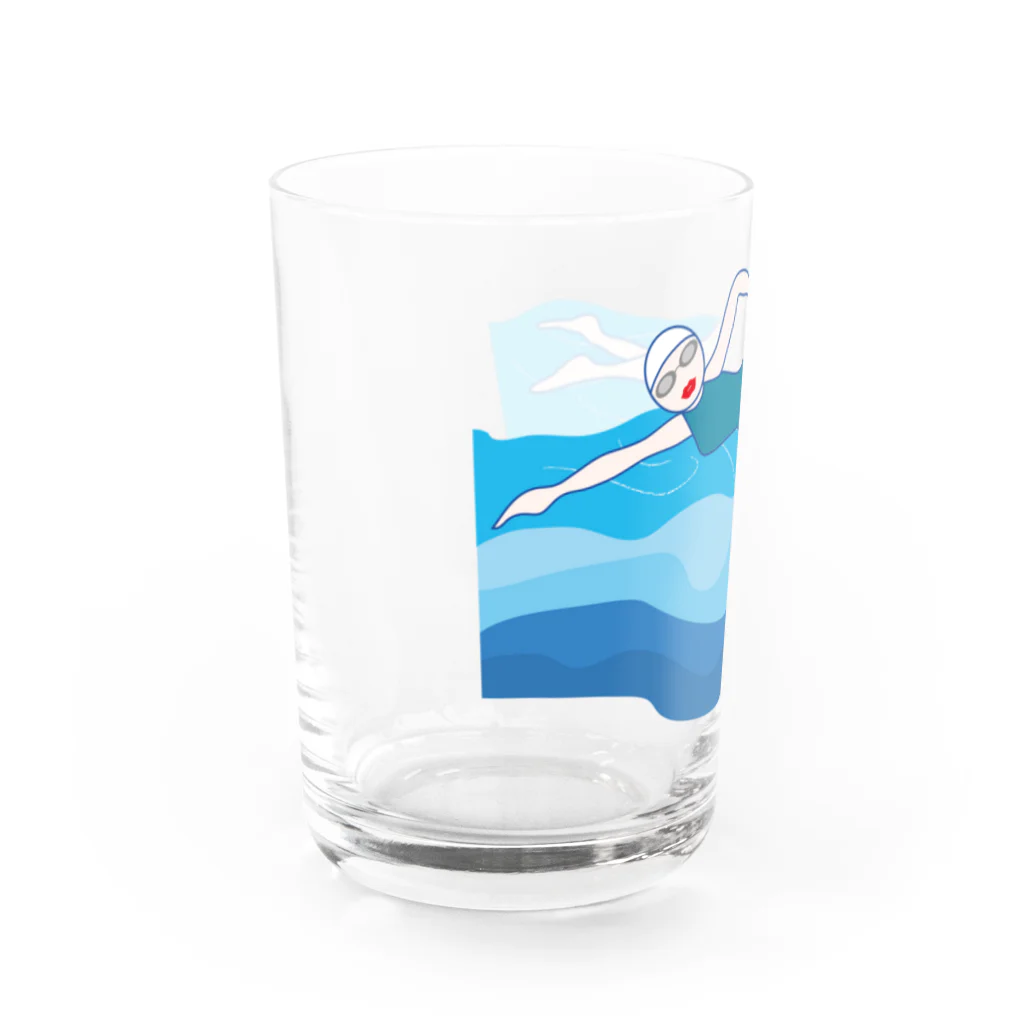 POPUP_KOBE_MARIKOの赤い唇のクロール Water Glass :left