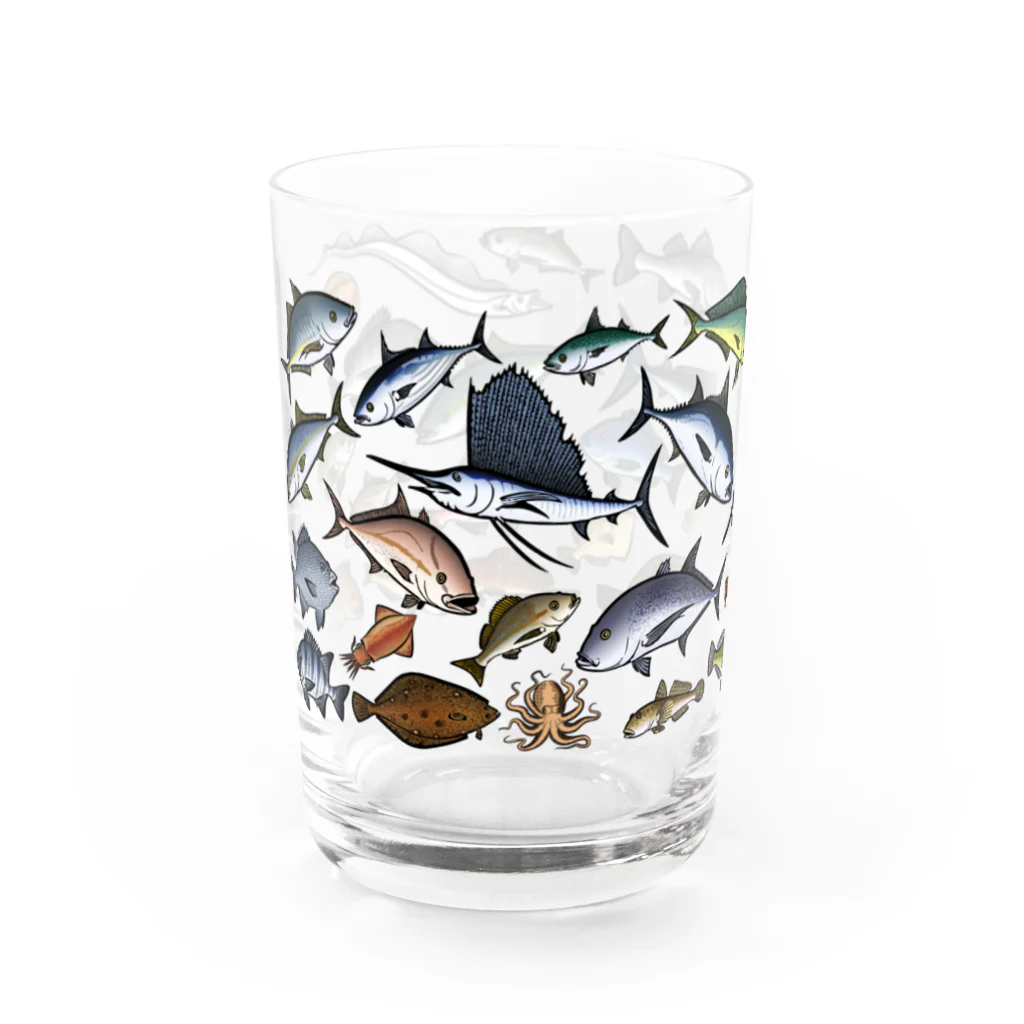 猫と釣り人のKAISUIGYO_1C_GL Water Glass :left