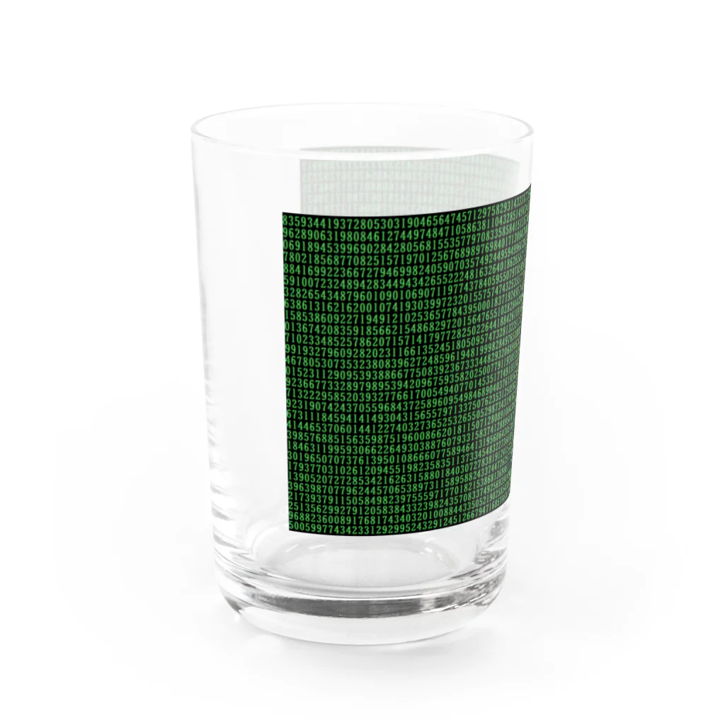 nyoonの数字の羅列（ハッカー風) Water Glass :left