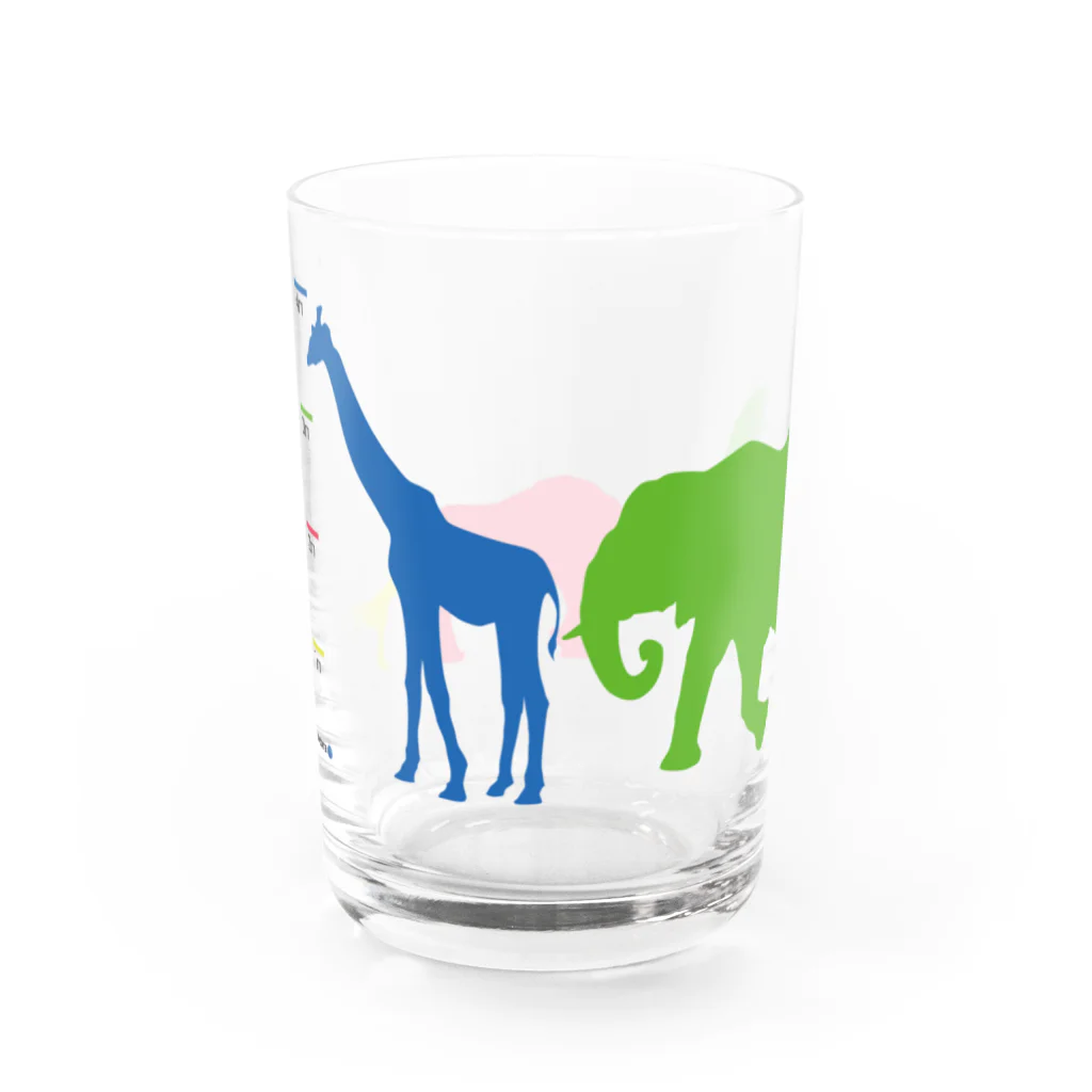 あおぞらのアニマル_メモリ付グラス Water Glass :left