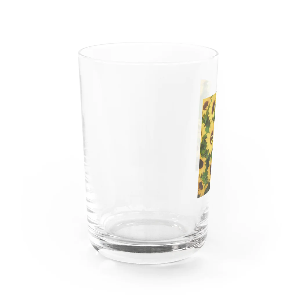 』Always Keep Sunshine in your heart🌻の太陽さんサン🌞 Water Glass :left