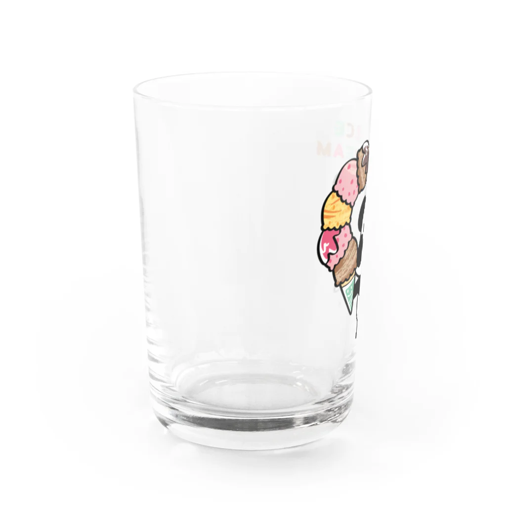 イラスト MONYAAT のCT54ズレぱんだちゃん　アイスを食べよう_bs Water Glass :left