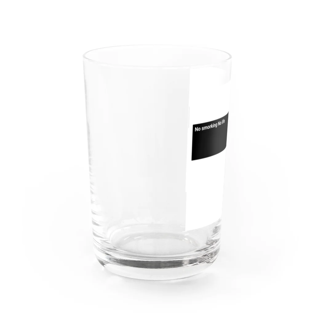 3ちぇりぃのNo smorking No life(文字入り) Water Glass :left