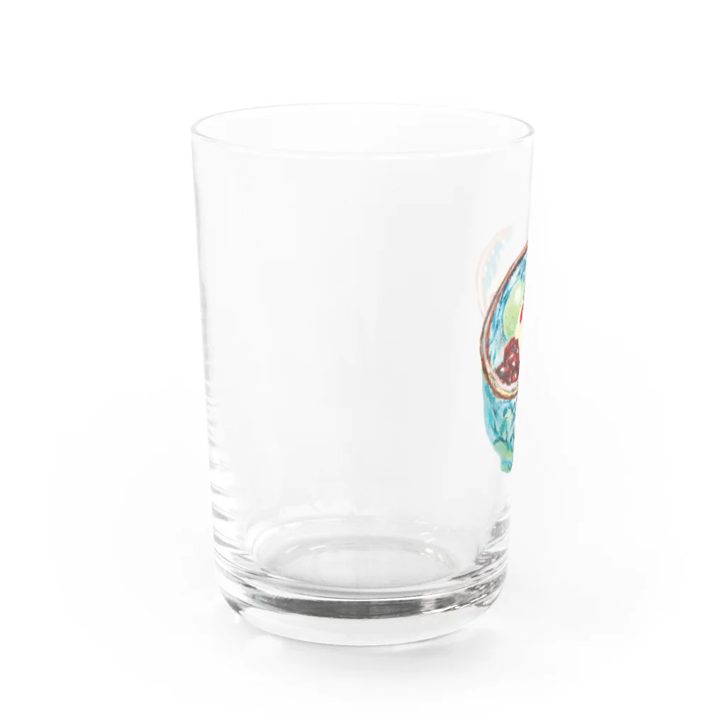 スタジオおやつのあんみつ Water Glass :left