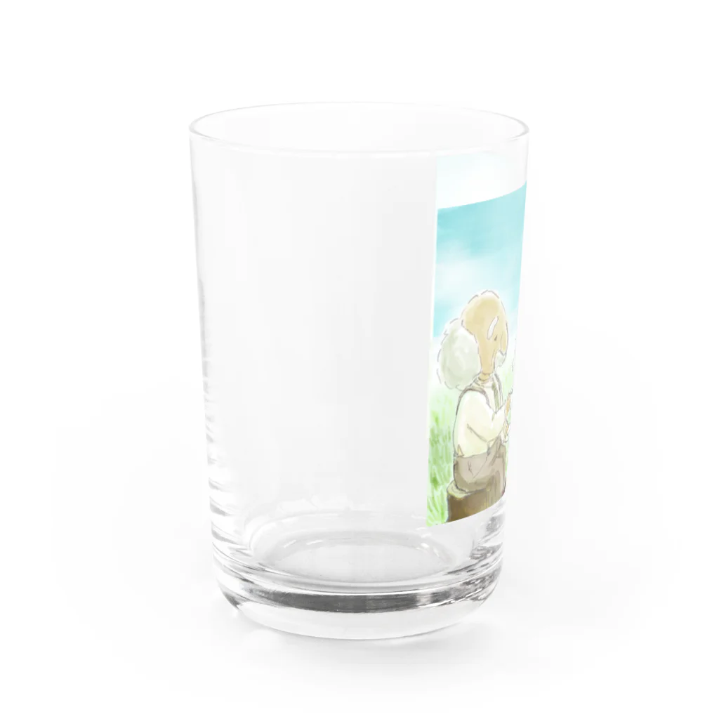 hirakoのおじいちゃんとコアラ Water Glass :left