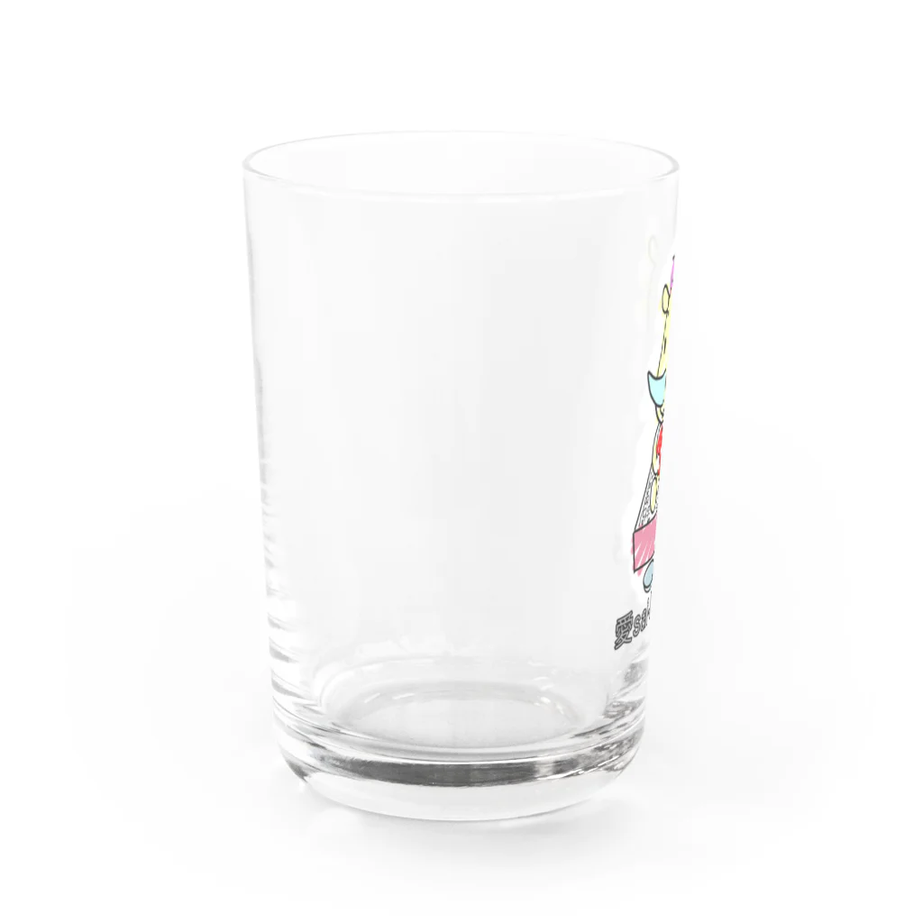 紫キャベツの愛サイ弁当　ラフタッチ Water Glass :left