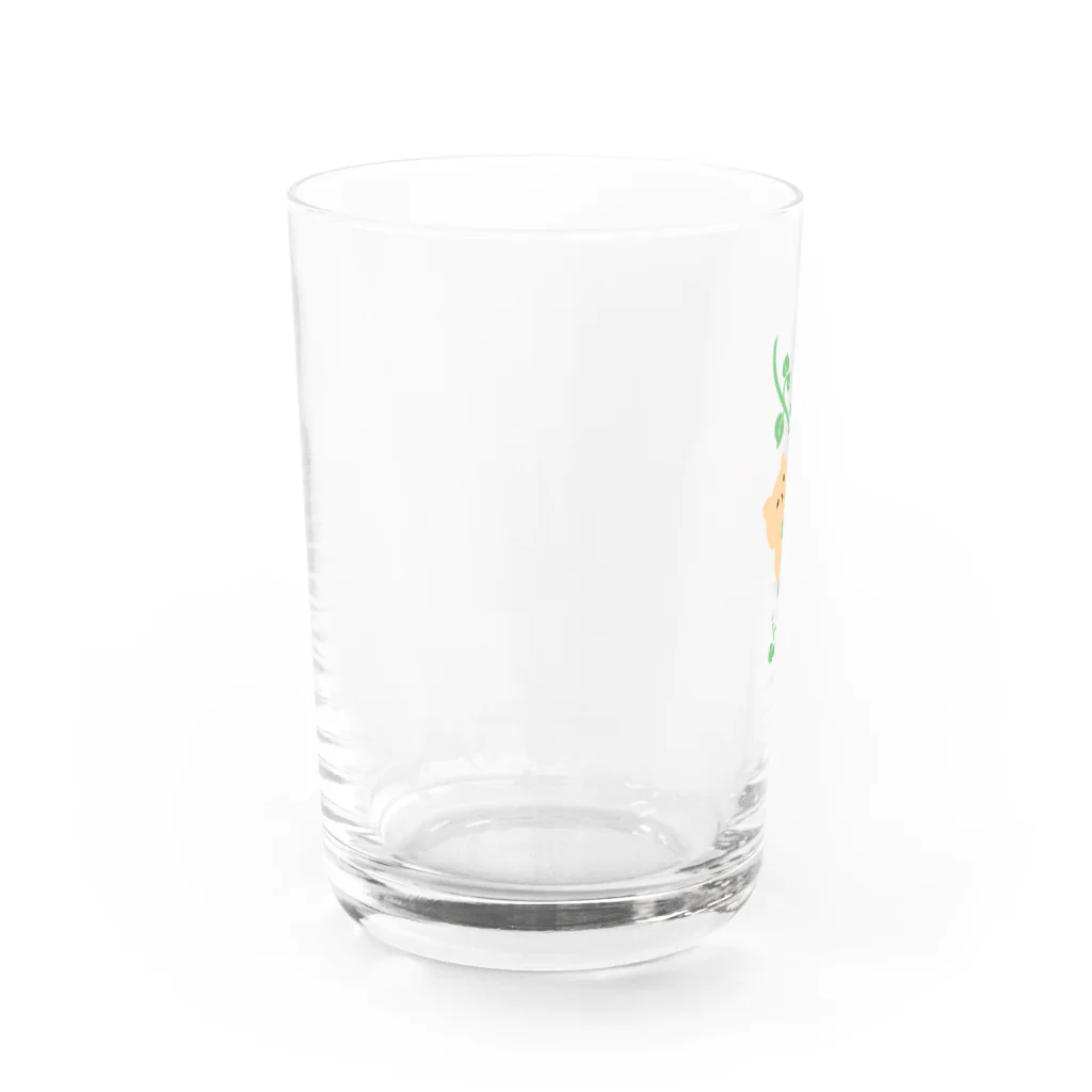 クマ小屋の蔓にからまるクマ Water Glass :left