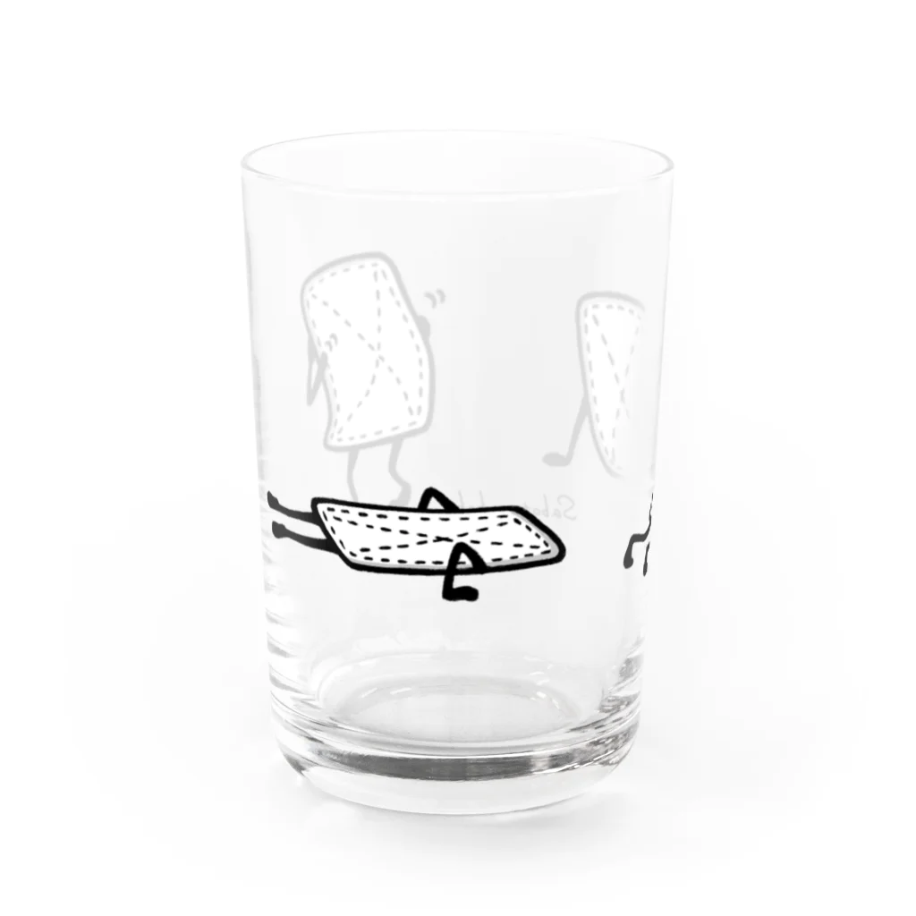 Saboten.bobo SHOPの雑巾のきんさん、寝起きからの思い出し笑い Water Glass :left