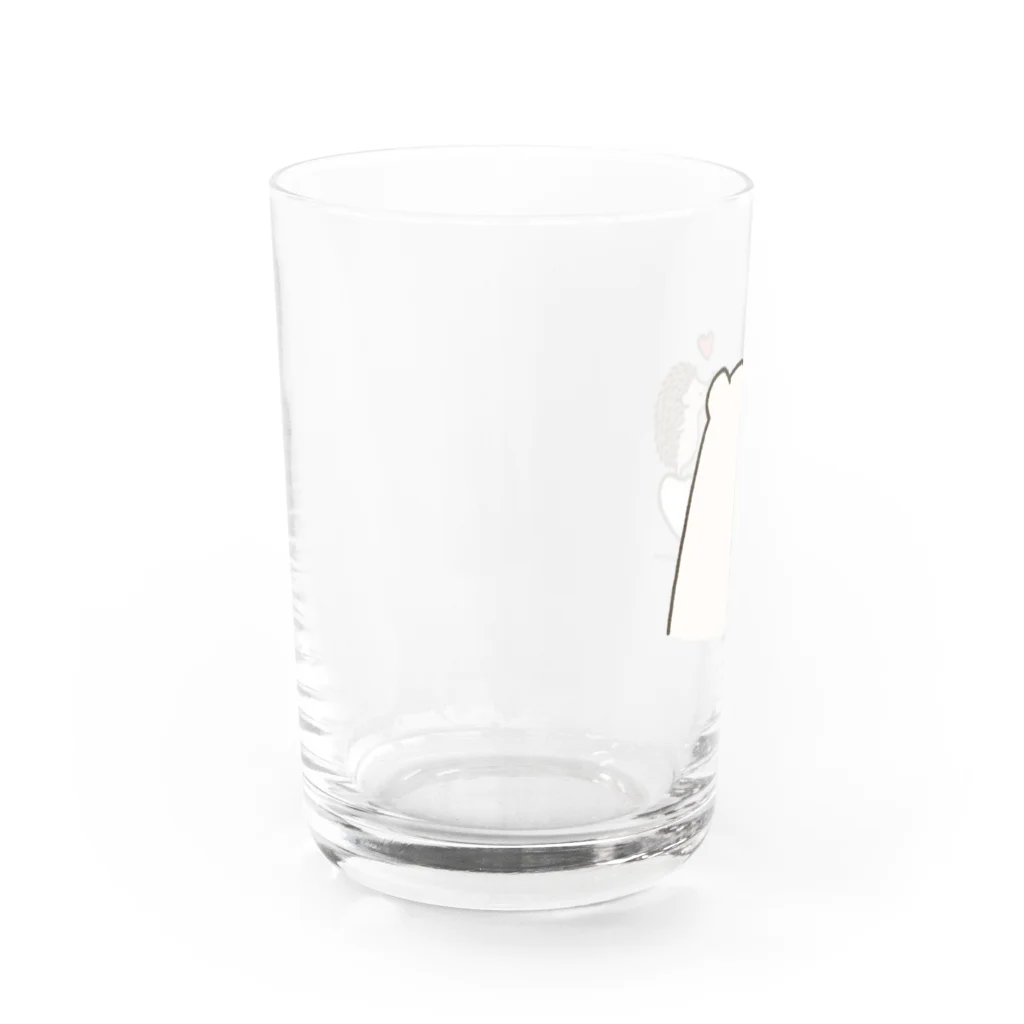 なみはりねずみのしろくま＆ハリネズミ Water Glass :left