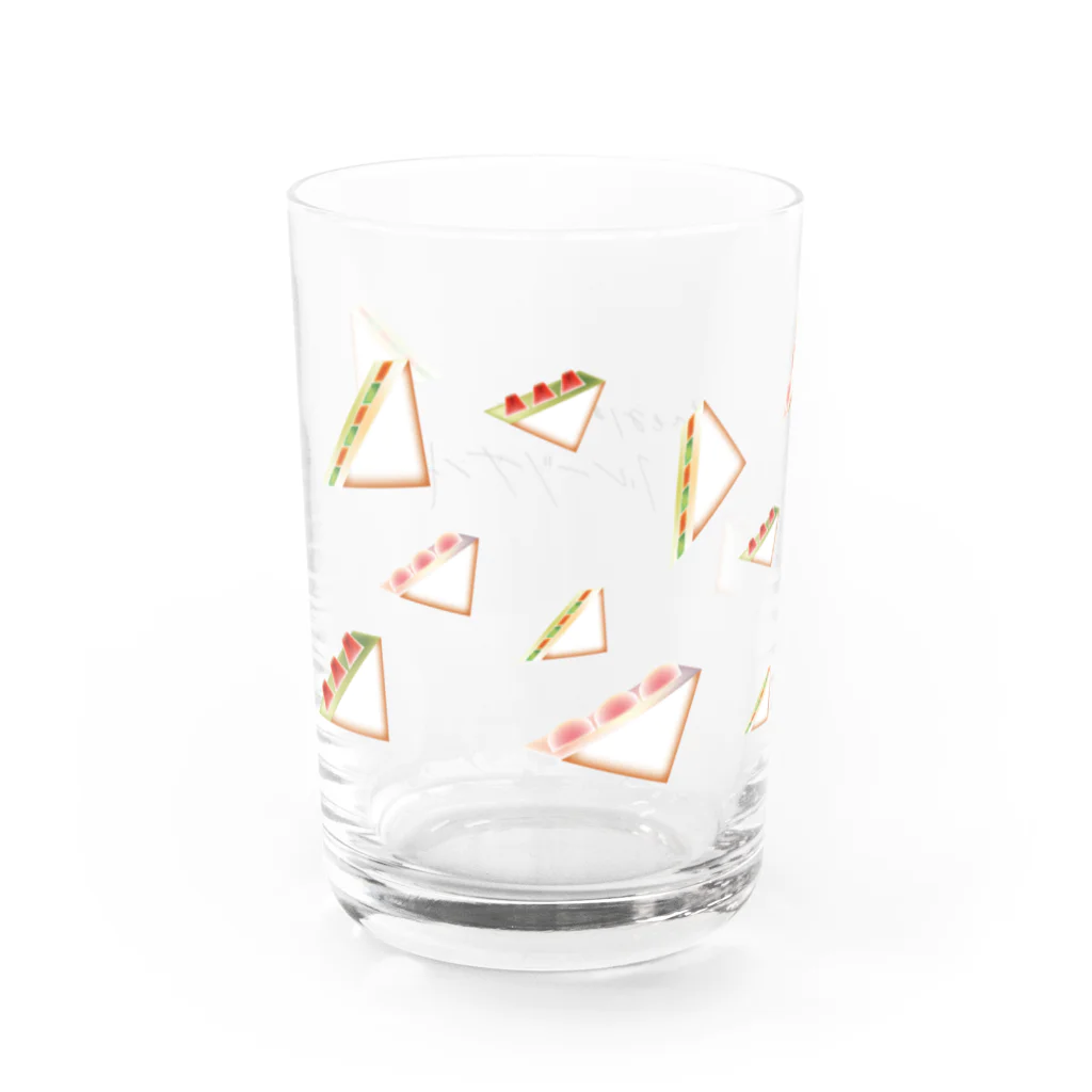 にしむー食堂の雑貨屋さんの夏のフルサンセット〜文字といっしょ〜 Water Glass :left