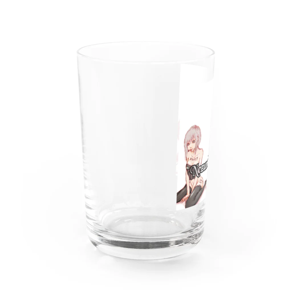 ネズミ🐁🐀🐆17liveの白黒ネズミ Water Glass :left