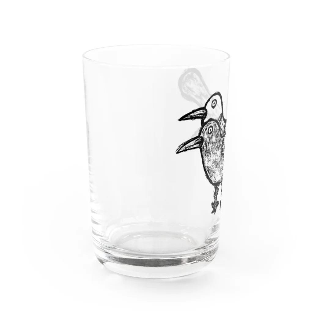 illust_designs_labの疫病退散！版画風のヨゲンノトリのイラスト グラス左面