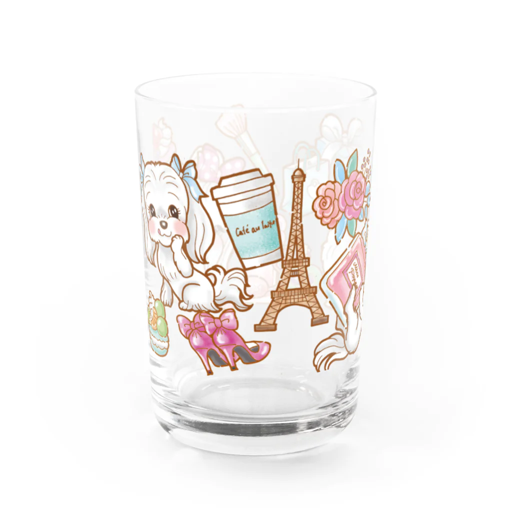 あとりえピノコのパリモードマルチーズちゃん Water Glass :left