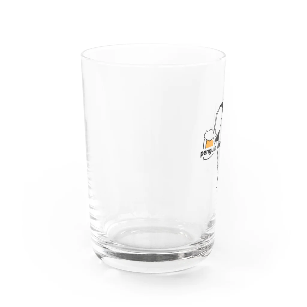 karaagekaraageのpenguin drinking beer Water Glass :left