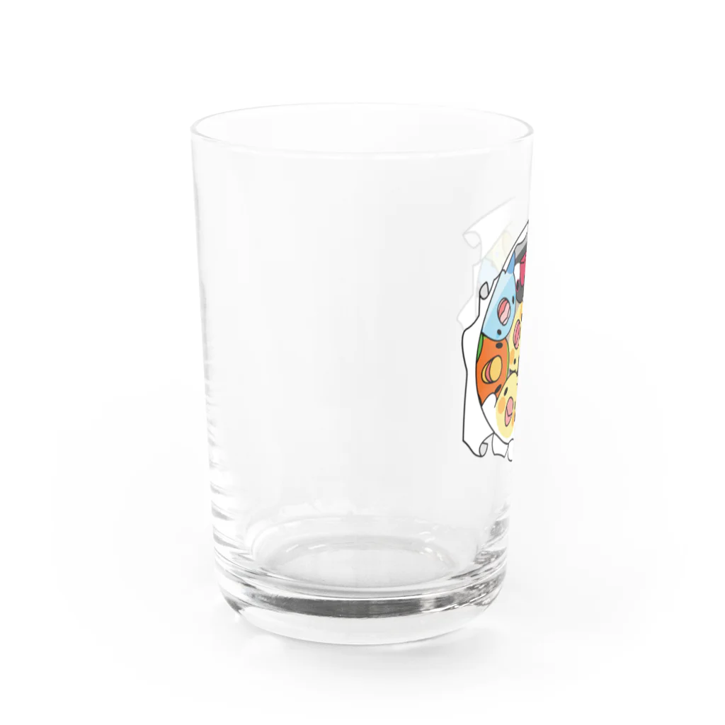 まめるりはことりの三密です！むちむち鳥まみれ【まめるりはことり】 Water Glass :left