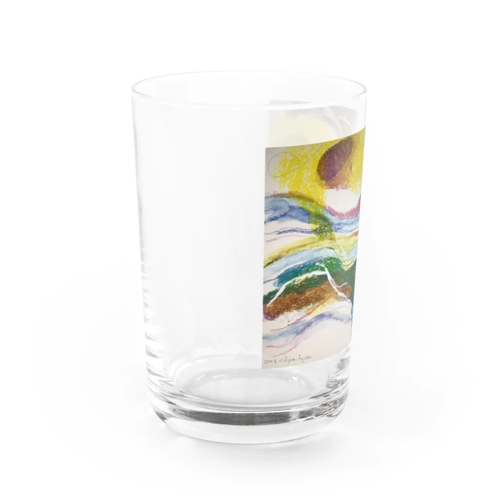 「Kiyomi Fujioka 」 Shopの川の向こうは お陽さま。感謝❣️ 大きく伸びをしようー Water Glass :left