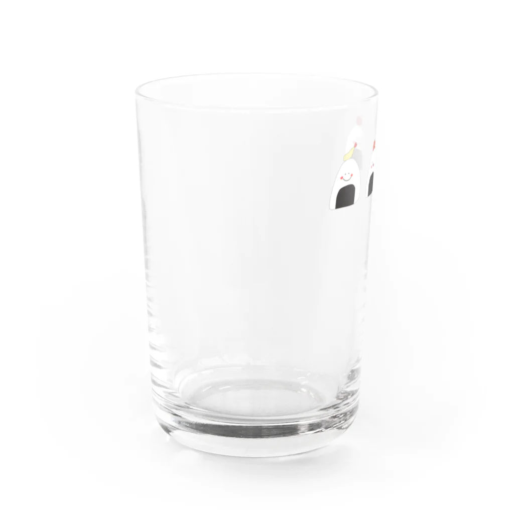 ポケットにビスケット🍪のおにぎり三兄弟 Water Glass :left