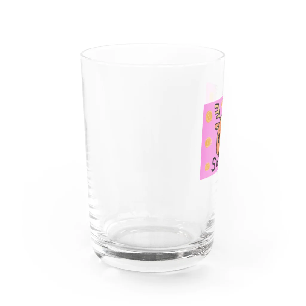 おさしみちゃんの鹿ちゃんと煎餅 Water Glass :left