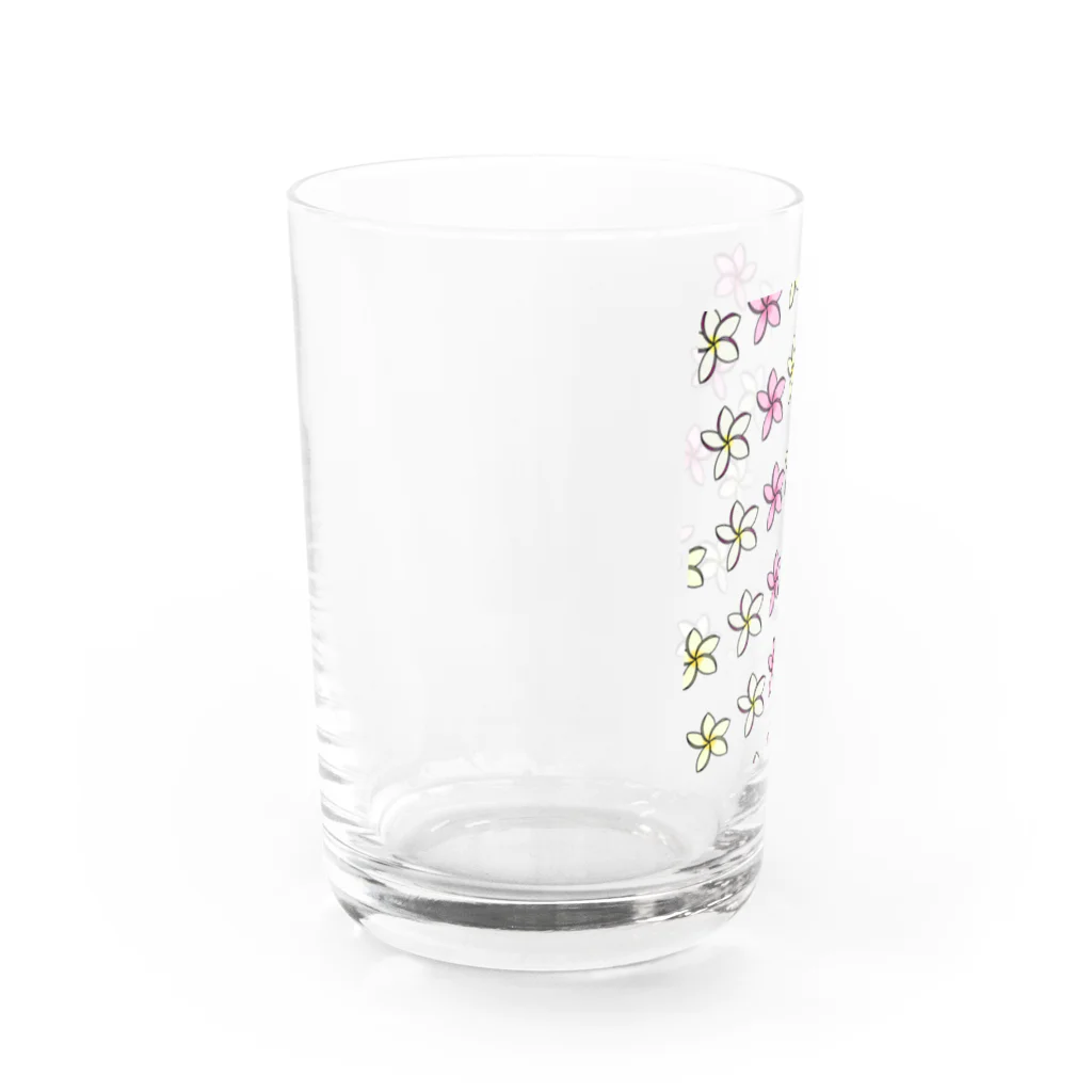 Okiwaiiのプルメリア三姉妹 Water Glass :left