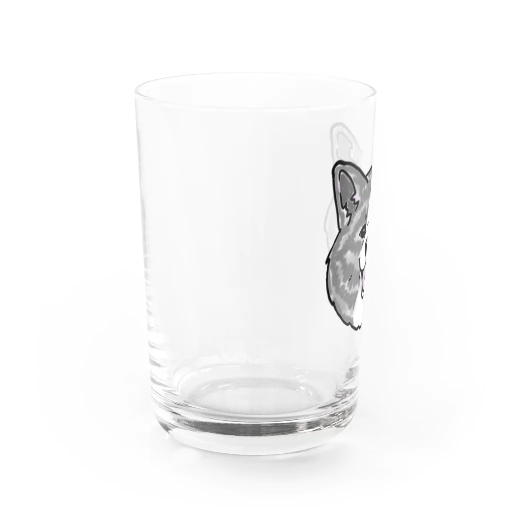 春風工房の秋田犬ハッピースマイル虎毛 Water Glass :left