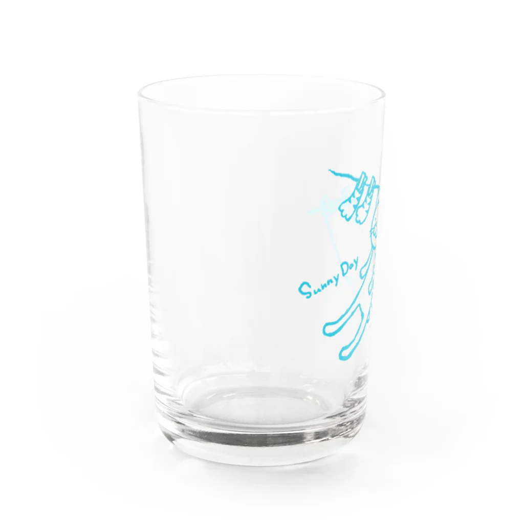 KITARO-GHEE suzuri shopのSunny Day ネコ Water Glass :left