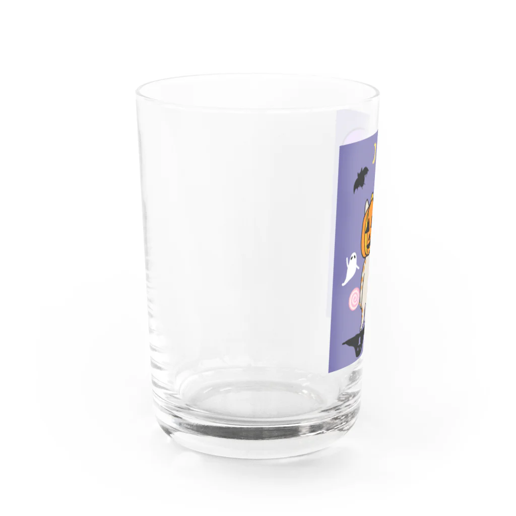 Yamadatinkuの猫　茶トラ　ハロウィーン Water Glass :left