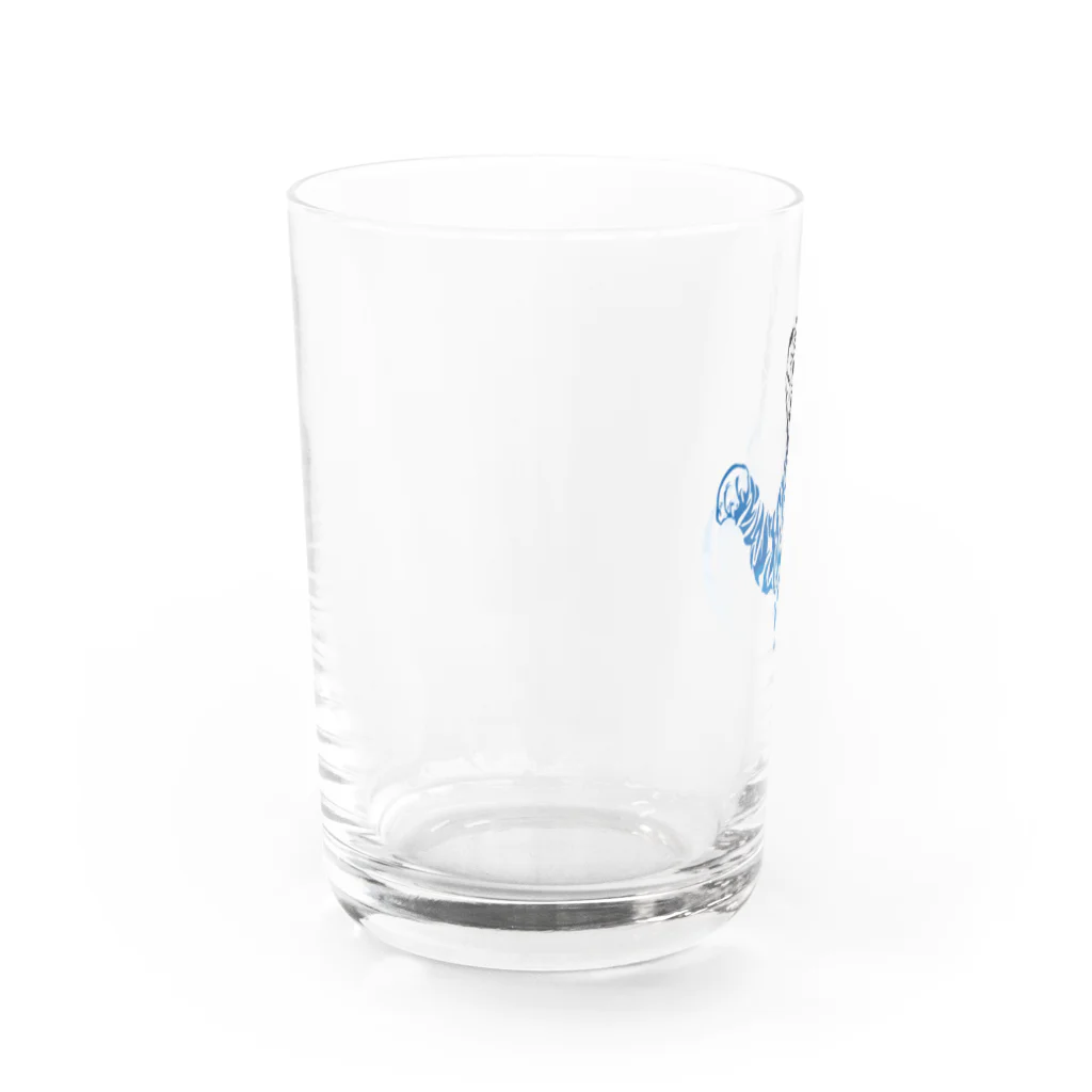 TRAVA design SHOPの猫トライバル×青空 Water Glass :left