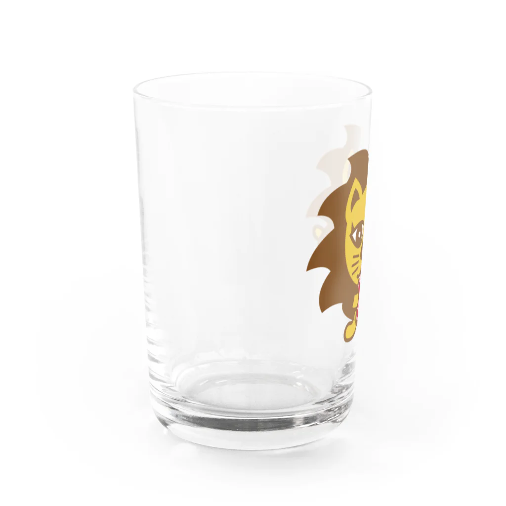 ブルックリンミートファクトリーのお肉持ってる「ライオンのガブリエル」 Water Glass :left