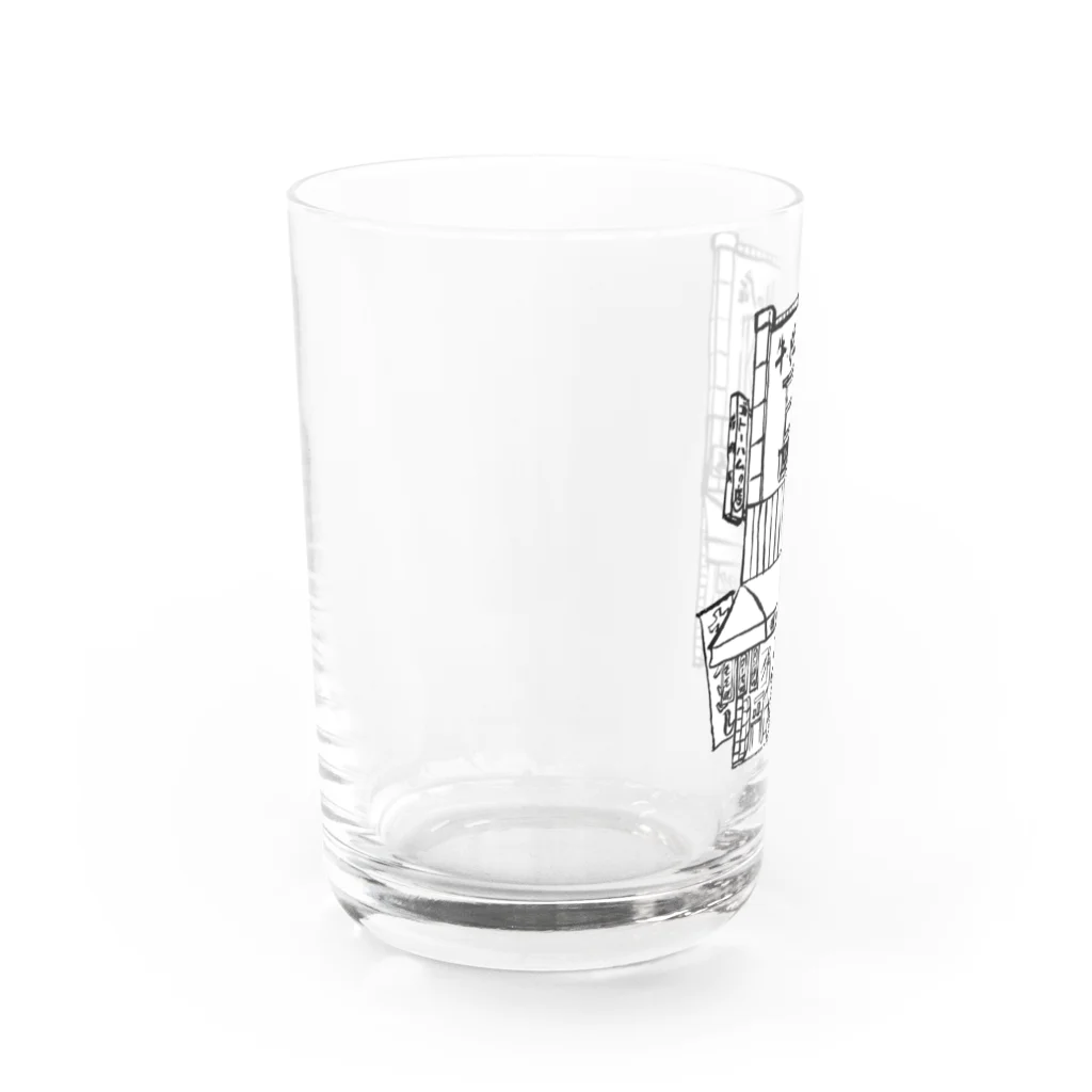 気ままに創作　よろず堂の精肉店モノクロ Water Glass :left