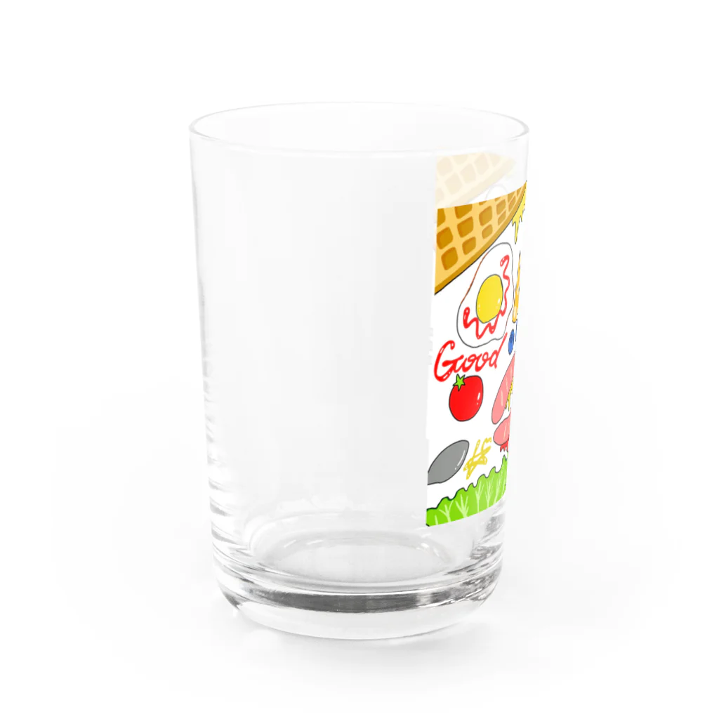 はたルーシーくみこ専門店街のモーニングの怪人　朝専用グラス Water Glass :left