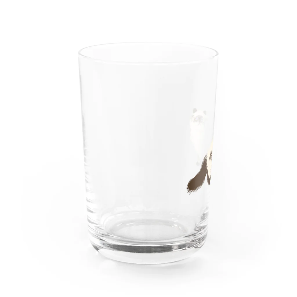 小鳥と映画館のタヌキじゃ無いよ。ネコです。 Water Glass :left