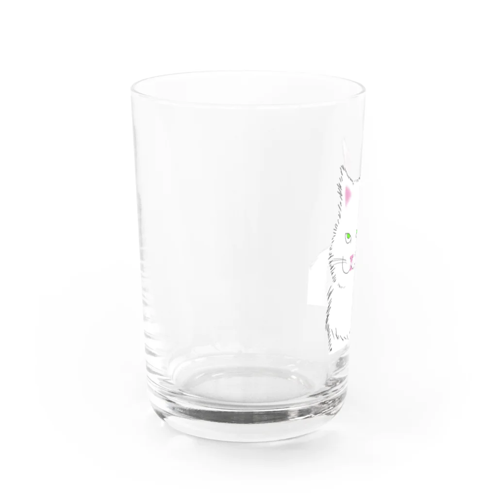 小鳥と映画館の白くて大きな猫 Water Glass :left