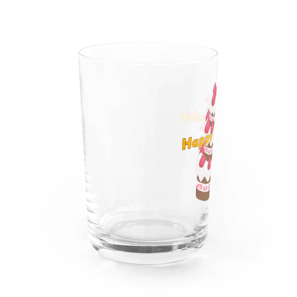アクセサリーきまぐれ猫のハッピーバースデー（チョコ） Water Glass :left