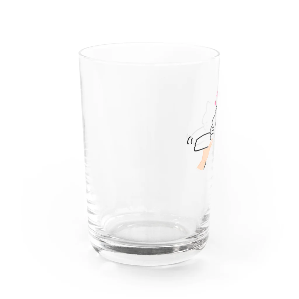 ねこのもふさんのねこのもふさん　抱っこ中 Water Glass :left