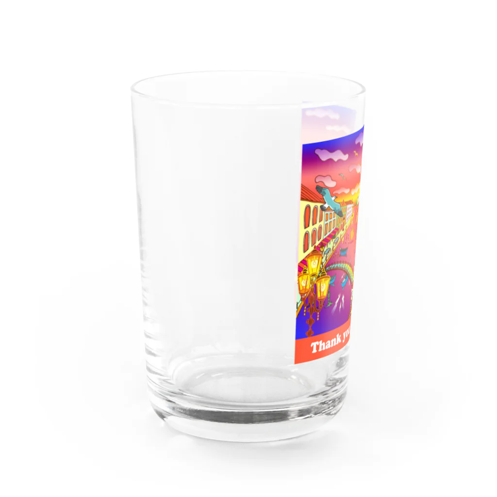 KANAT  LAMHITAの水の都と夕焼け Water Glass :left