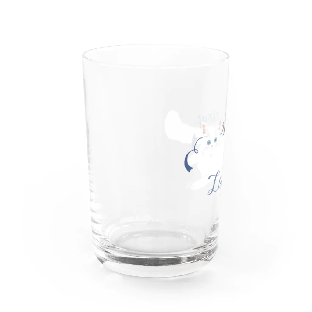 ミウラとみやこ🐱FIP闘病中の寵愛のお姫さま/ブルー Water Glass :left