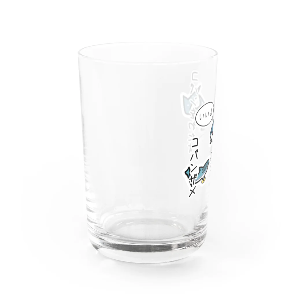 あぽ部屋の小判をわたすコバンザメ Water Glass :left