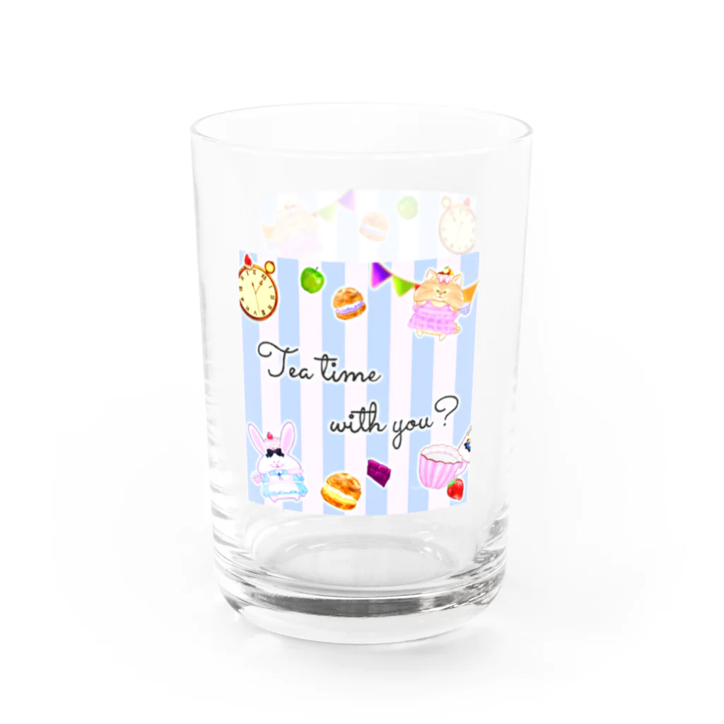 どるちぇ＊うさぎの【グラス】《ハロウィン》＊Tea time with you?*01アリス＊ Water Glass :left