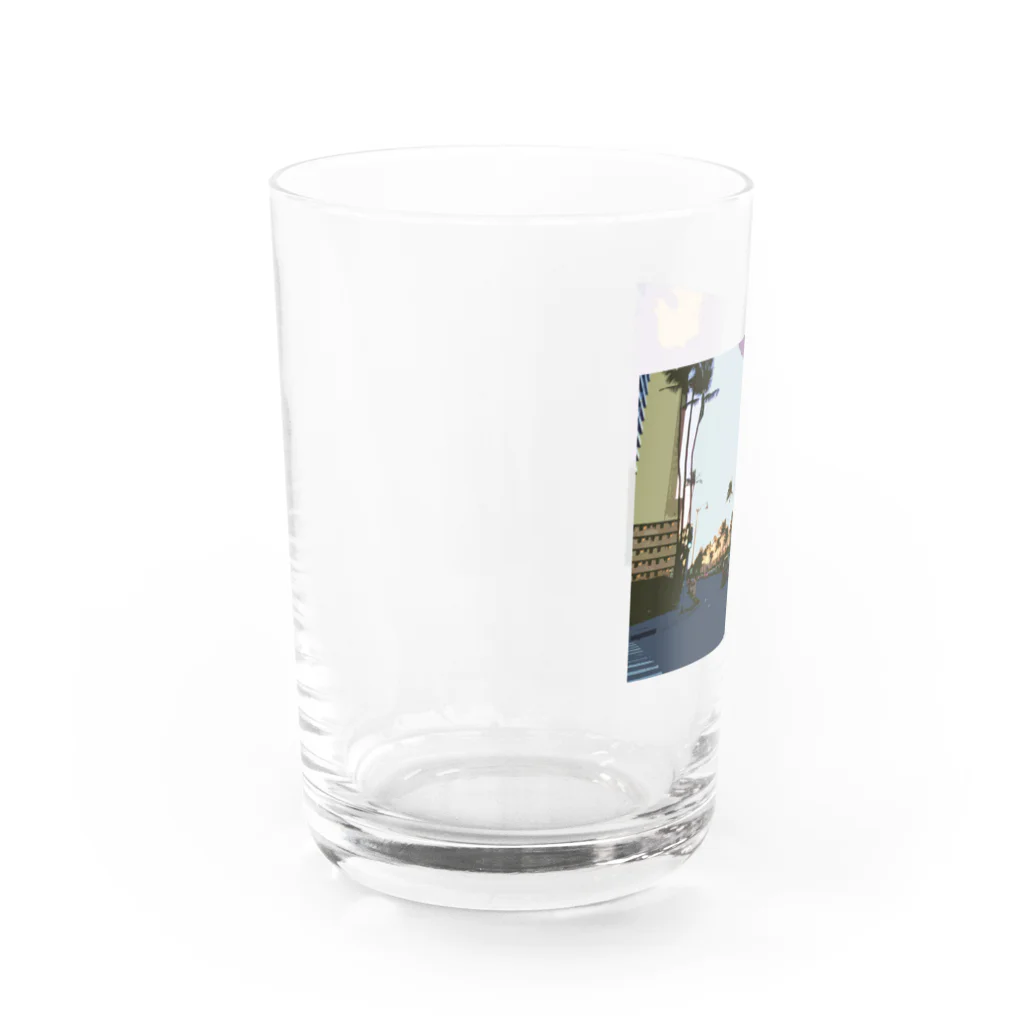 inTHE建物の夕方のハワイ Water Glass :left