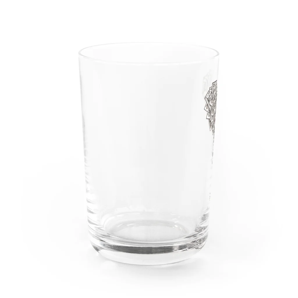 SumiReの御札　白黒 Water Glass :left