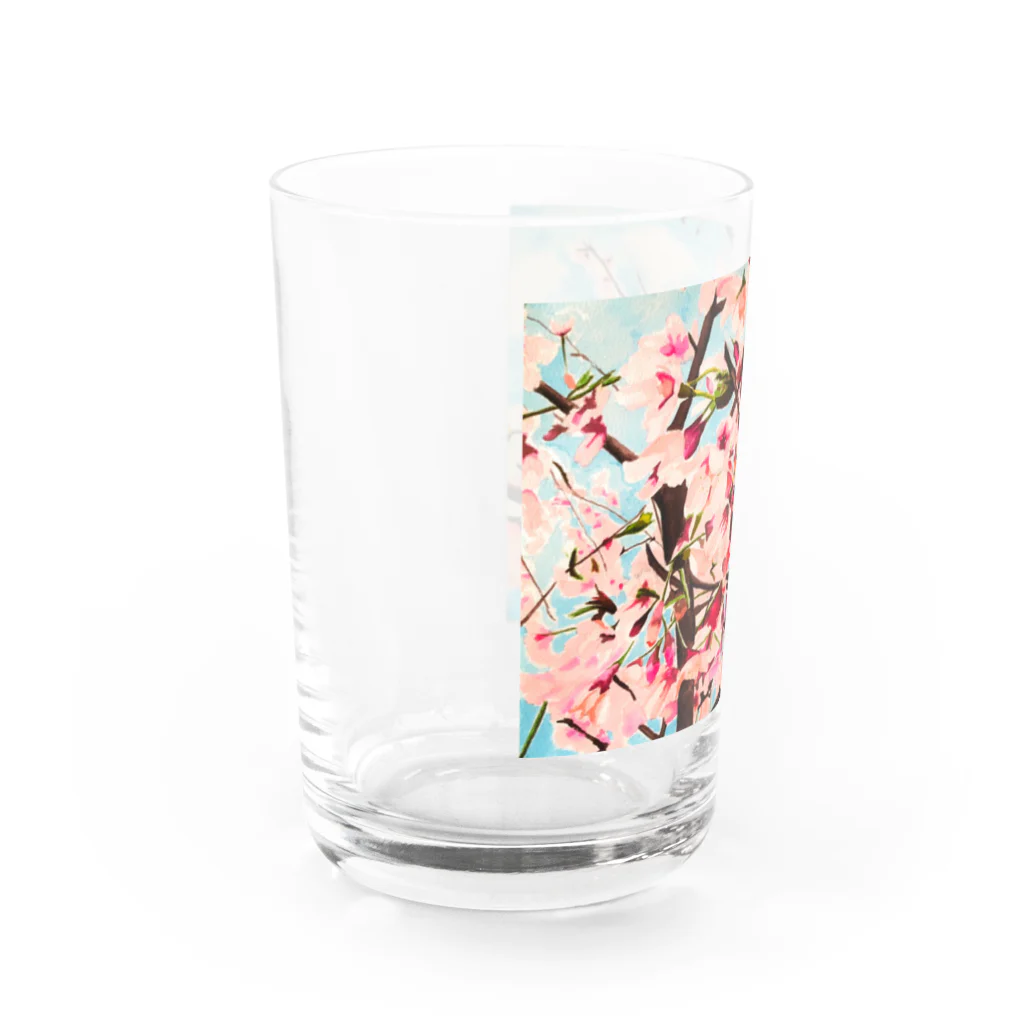 絵描きのゆりんぐ shopの桜の絵に歌をのせて Water Glass :left