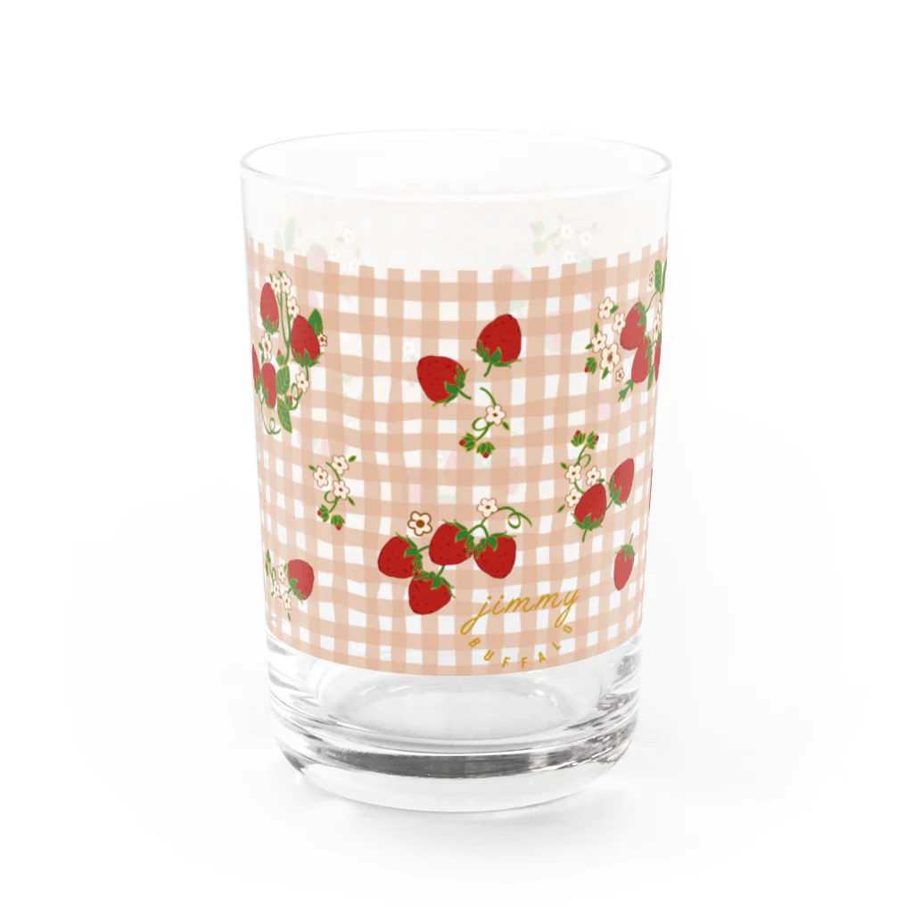 Jimmy BuffaloのJimmy Buffalo - Strawberry Fields クリームチェック Water Glass :left