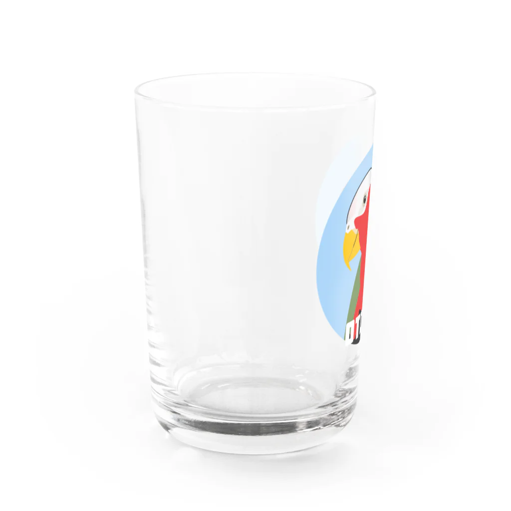 アルバトロスデザインのオトメズグロインコのヅラが出る出るグラス（ブルー） Water Glass :left