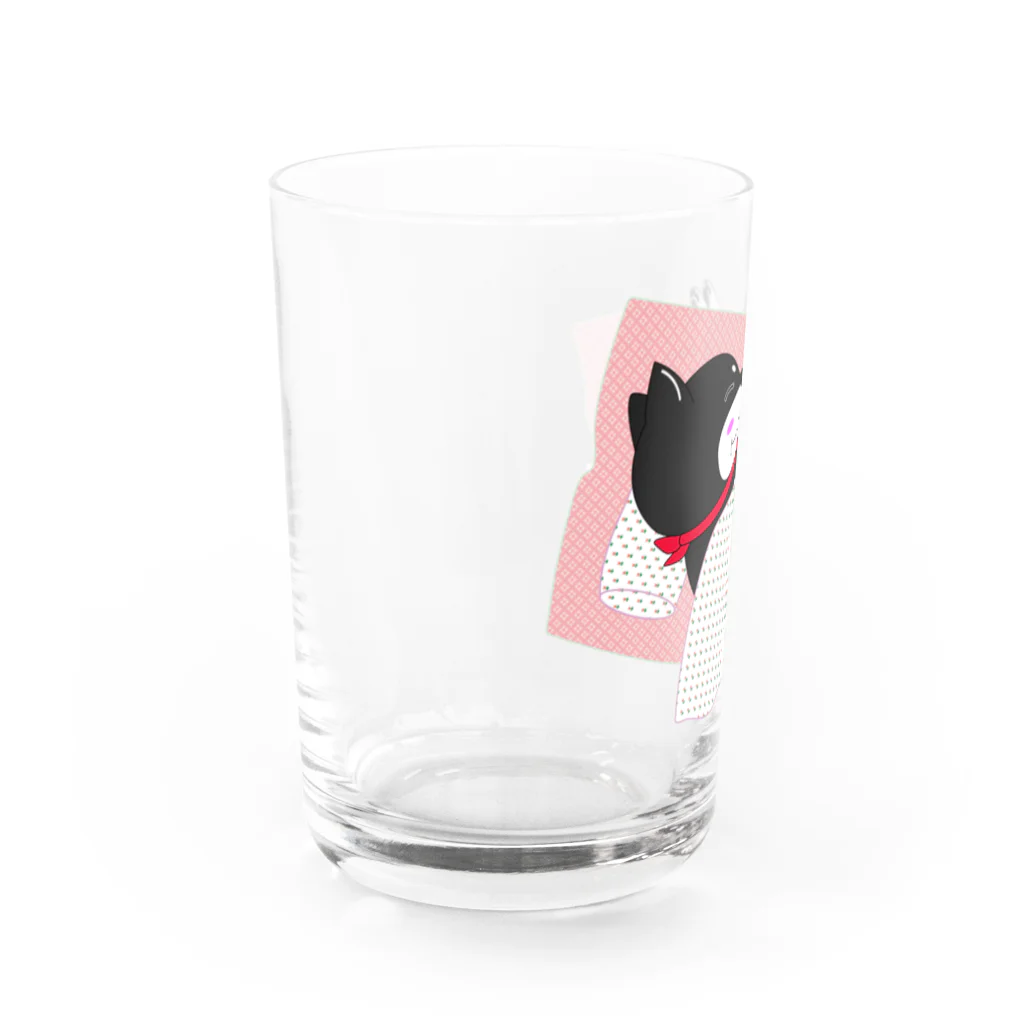 黒柴の梅吉でやんすのお手々ピーン Water Glass :left