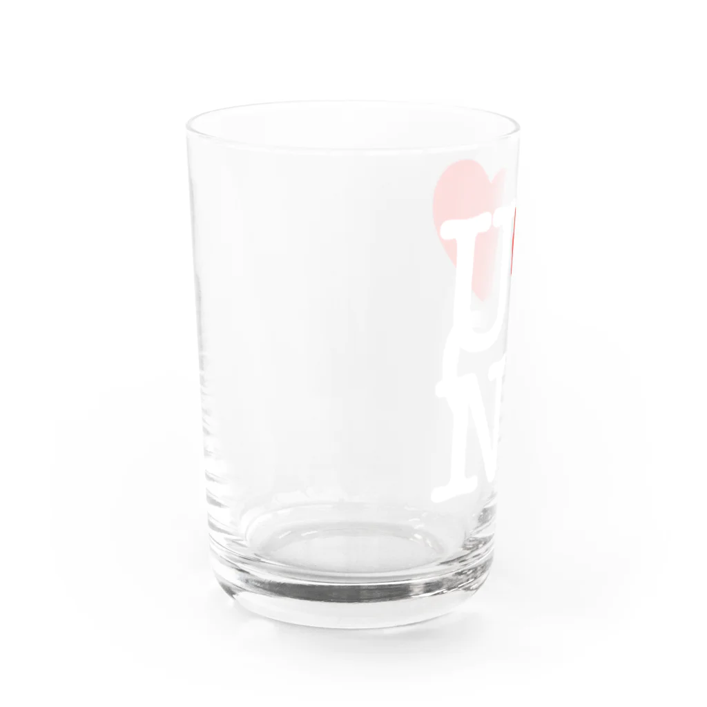 うの UNOのI LOVE UNO（白文字） Water Glass :left